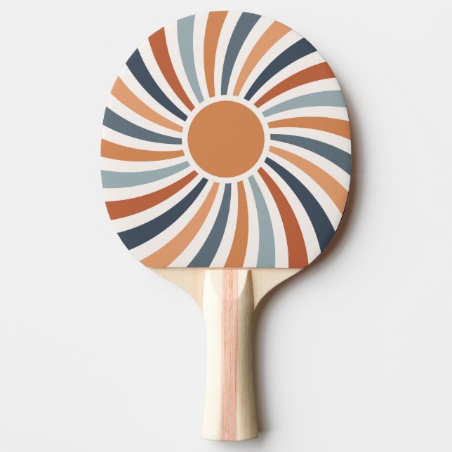 Let the sunshine in colourful retro style design  ping pong paddle (Front)