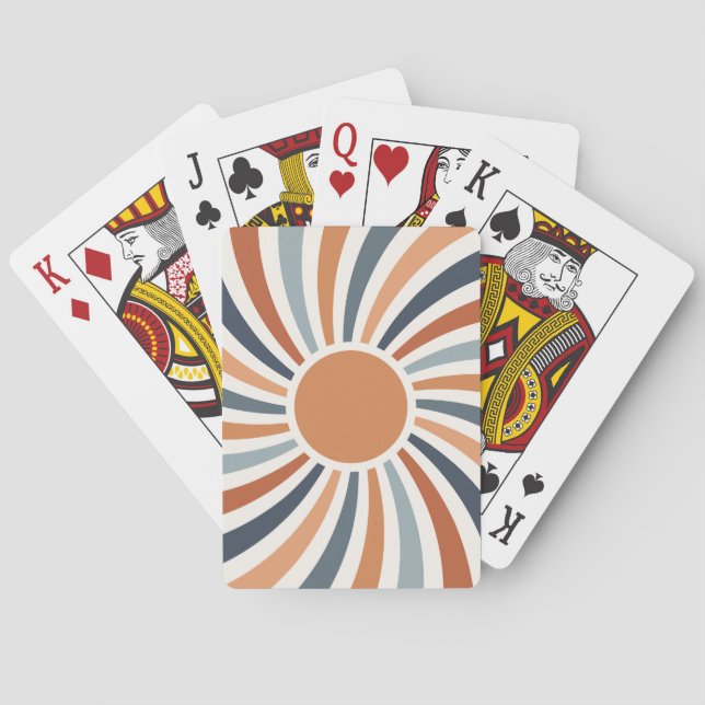 Let the sunshine in colourful retro style design  playing cards (Back)