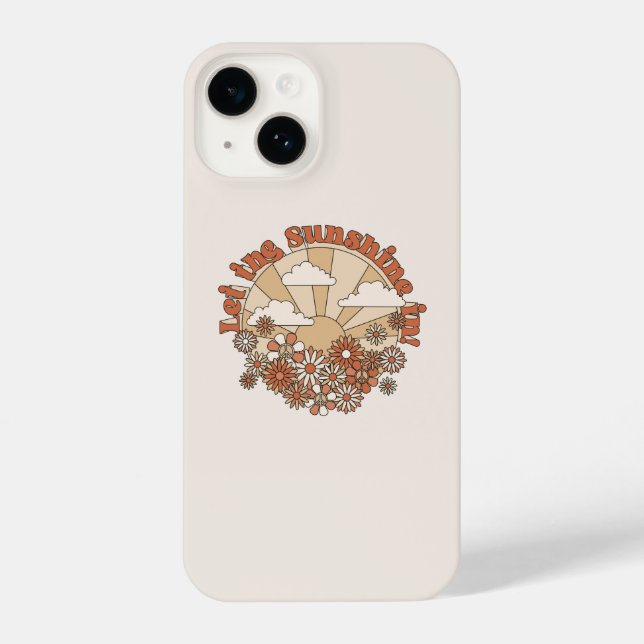 Let the Sunshine In Groovy Daisy Hippie Flowers iPhone Case (Back)