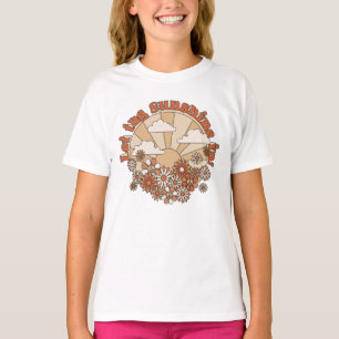 Let the Sunshine In Groovy Daisy Hippie Flowers T-Shirt