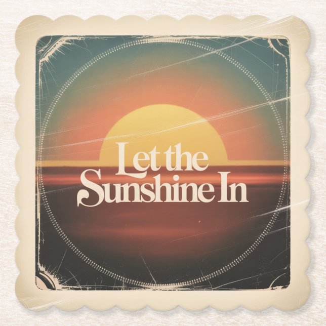 Let The Sunshine In Paper Coaster (Front)