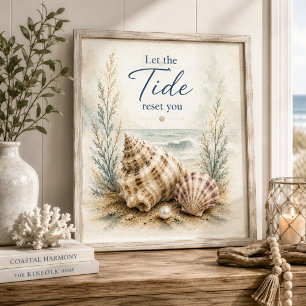 Let the Tide Reset You Seashell Wall Art