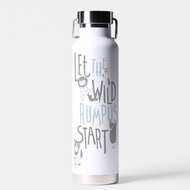 Let the Wild Rumpus Start - Blue Water Bottle (Front)
