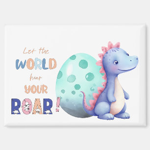 Let The World Hear Your ROAR! Cute Watercolor Dino Magnet