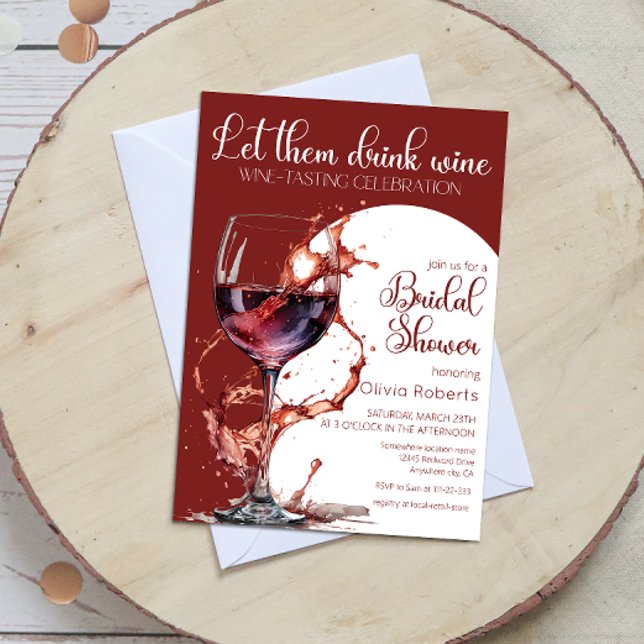 Let them drink wine Wine Tasting Bridal Shower Invitation (Creator Uploaded)