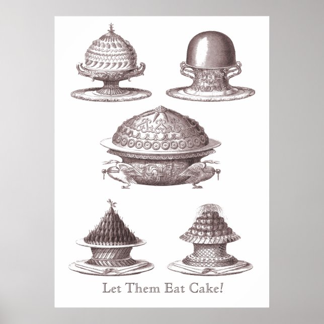 Let Them Eat Cake! French Souffles Antique Print (Front)