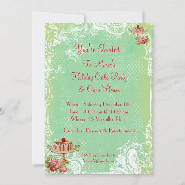 Let Them Eat Cake Holiday Party Invitation (Front)