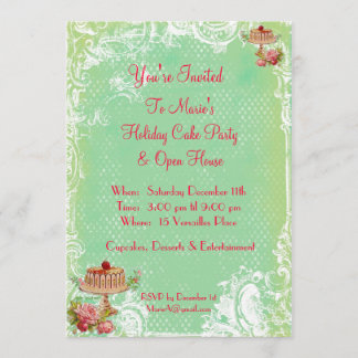 Let Them Eat Cake Holiday Party Invitation