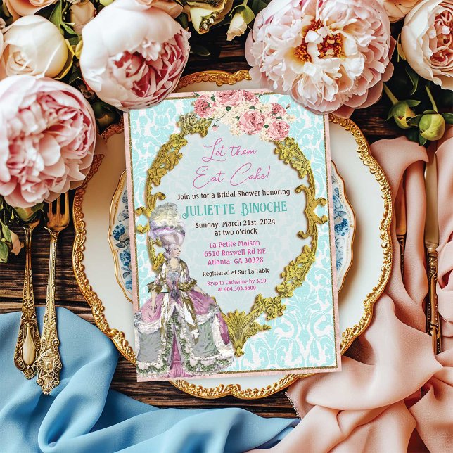 Let them Eat Cake Marie Antoinette Bridal Shower Invitation (Creator Uploaded)