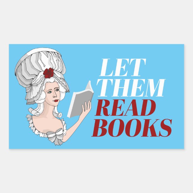 Let them read books rectangular sticker (Front)