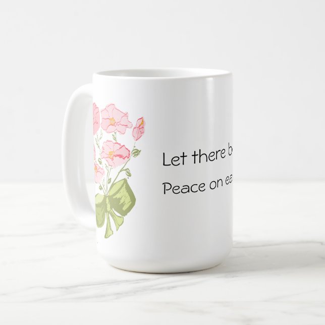 Let There Be Peace on Earth - Floral Coffee Mug (Front Left)