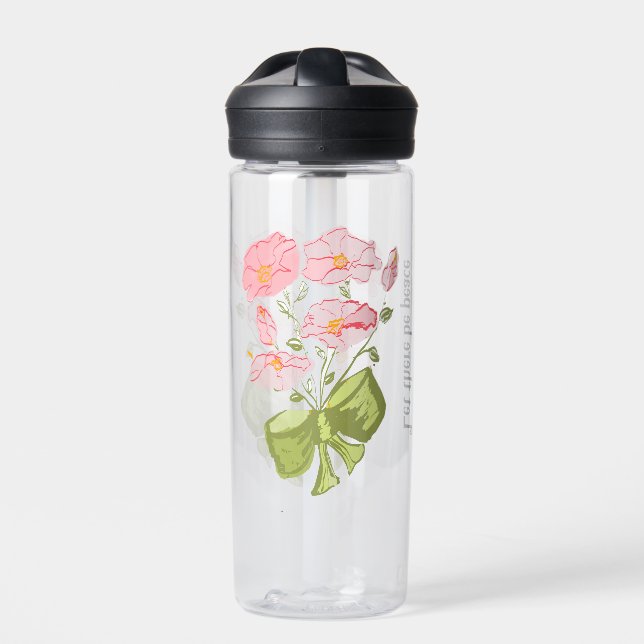 Let There Be Peace on Earth - Floral Water Bottle (Front)