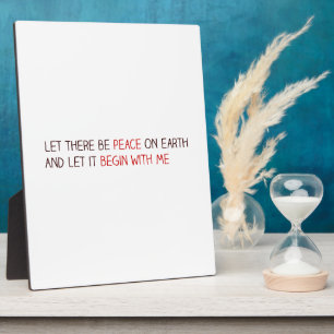 Let there be peace on earth plaque