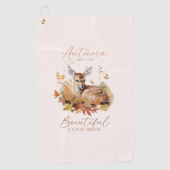 Let Things Go Autumn Golf Towel (Front)