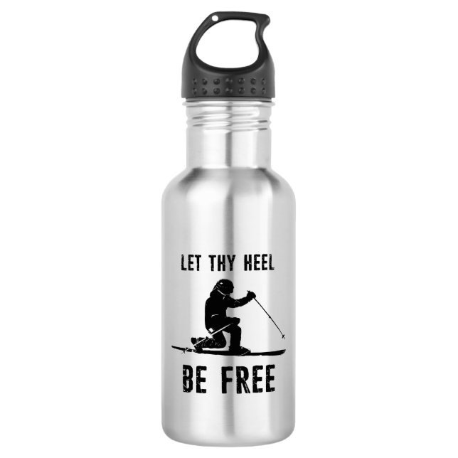 Let Thy Heel Be Free Telemark Skiing 532 Ml Water Bottle (Front)