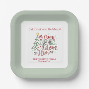 Let Us Adore Him Christmas Paper Plate