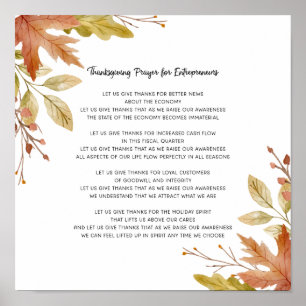 Let Us Give Thanks Boss Lady Autumn Leaves Poster