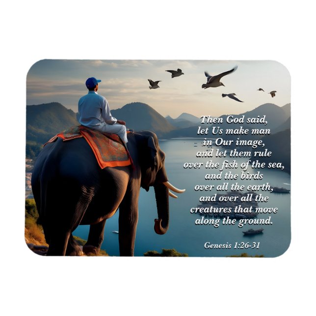 Let Us Make Man in Our image, God & Creation Verse Magnet (Horizontal)