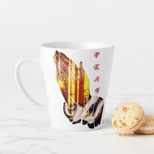 "Let Us Pray" Latte Mug (In Situ)