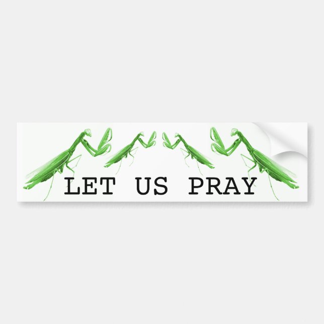 Let us Pray Praying Mantis Sticker (Front)