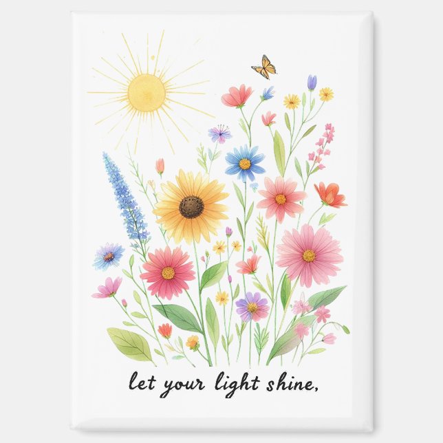 Let you light shine flowers and sun magnet (Front)