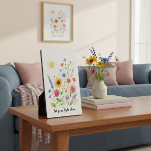 Let you light shine flowers and sun plaque