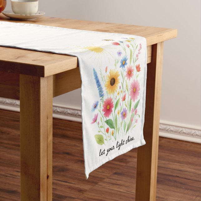 Let you light shine flowers and sun short table runner (In Situ)