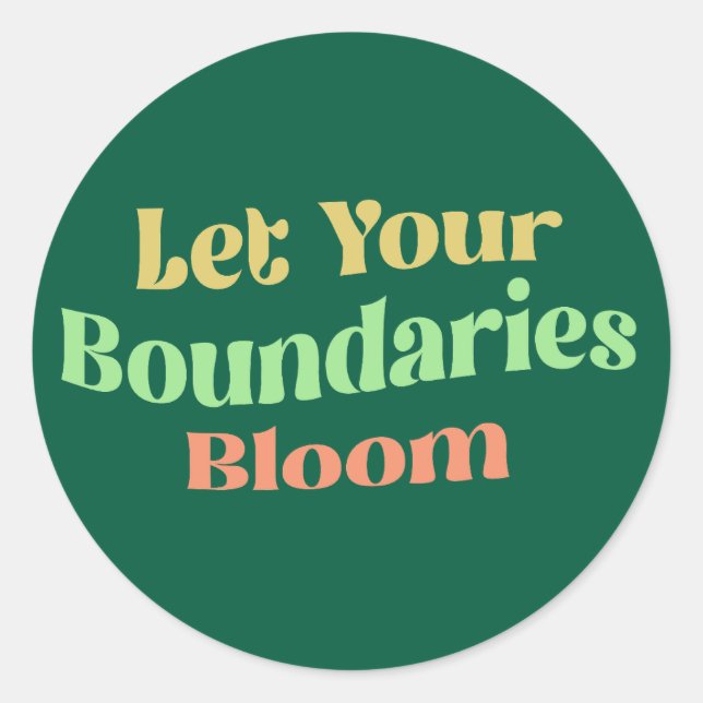 Let Your Boundaries Bloom Classic Round Sticker (Front)