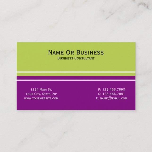 Let Your Card Speak: Unique Apple Green And Purple (Front)