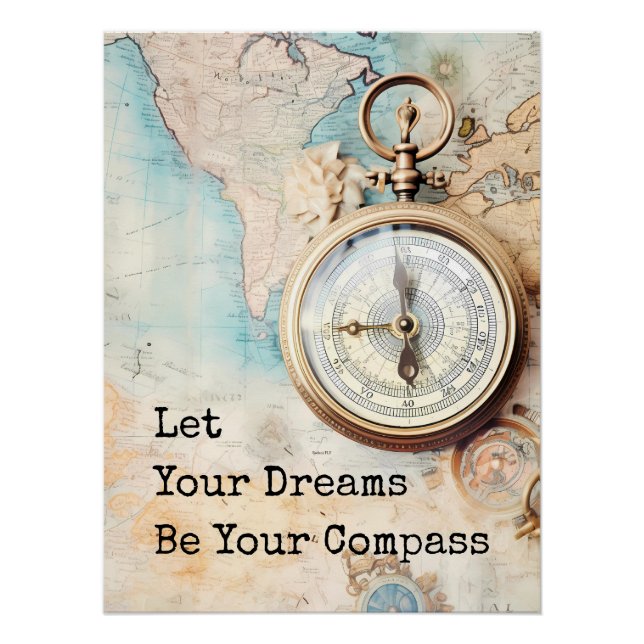 Let Your Dreams Be Your Compass Poster (Front)