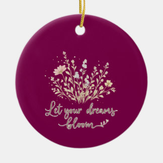 Let Your Dreams Bloom – Elegant Floral Inspiration Ceramic Tree Decoration