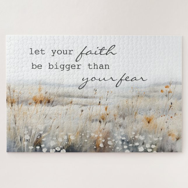 Let your Faith be bigger than fear Christian Quote Jigsaw Puzzle (Horizontal)