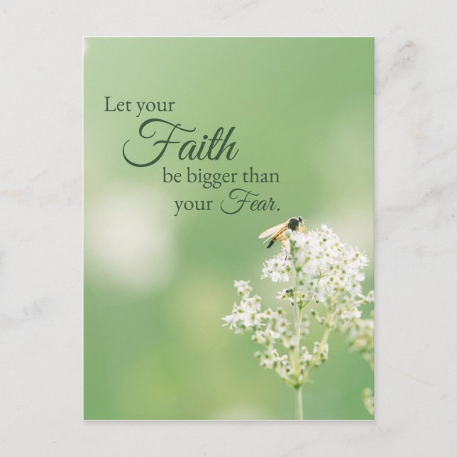 "Let your Faith…" Christian Quote Floral Flower Postcard (Front)
