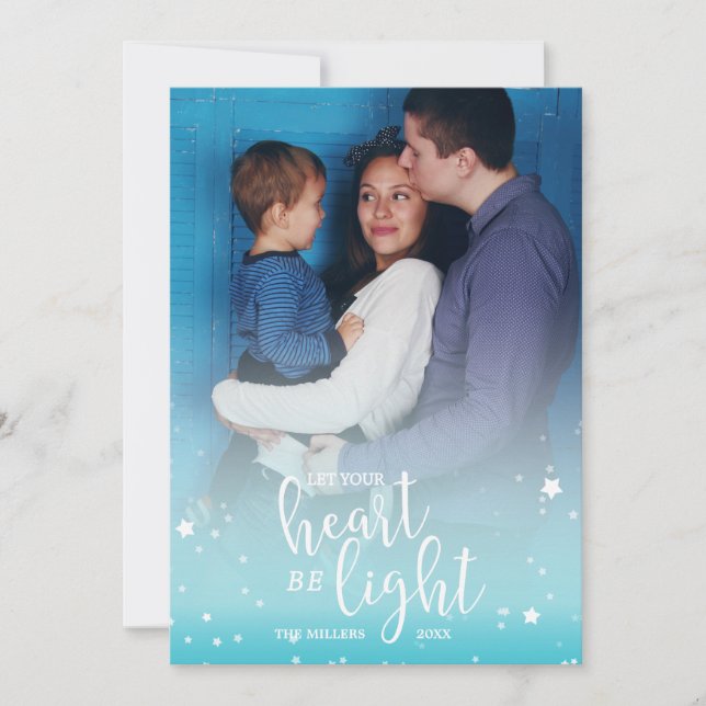 Let Your Heart Be Light Holiday Photo Card (Front)