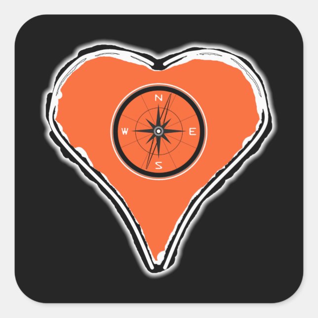 Let your heart be your compass square sticker (Front)