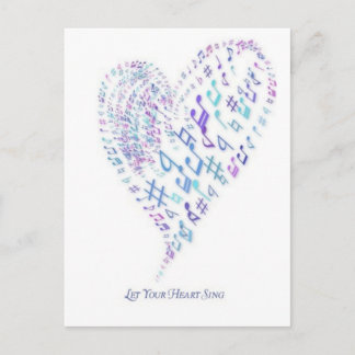 Let Your Heart Sing - Heart made of musical notes Postcard