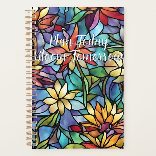 Let Your Ideas Bloom Floral Spiral Notebook Planner (Front)