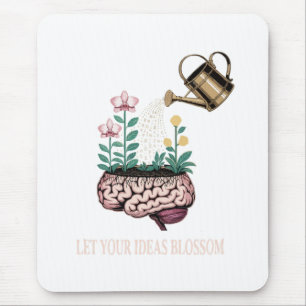 Let Your Ideas Blossom Vintage Brain Garden Mouse Pad