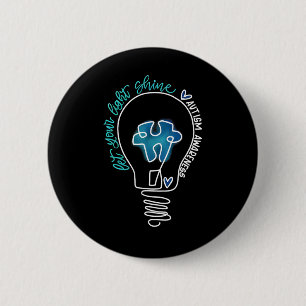 Let Your Light Shine Autism Awareness  6 Cm Round Badge