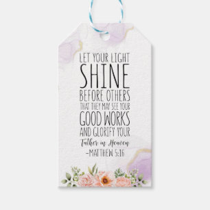 Let Your Light Shine Before Others, Matthew 5:16 Gift Tags