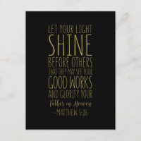 Let Your Light Shine Before Others, Matthew 5:16