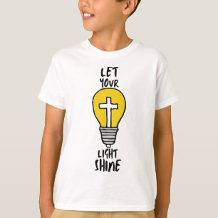 Let Your Light Shine Bible Cross Boy's T-Shirt