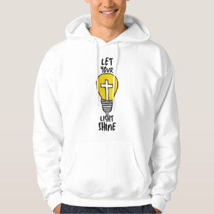 Let Your Light Shine Bible Cross Men's Hoodie