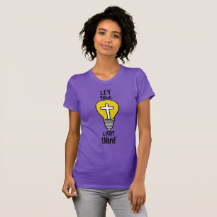 Let Your Light Shine Bible Cross Women's T-Shirt