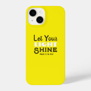 Let Your Light Shine Bible Verse Yellow Cute  iPhone 14 Case
