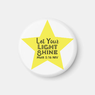 Let Your Light Shine Bible Verse Yellow Star Magnet