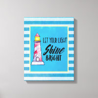 Let Your Light Shine Bright Lighthouse Typography