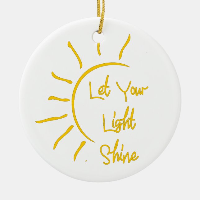 Let your light shine ceramic tree decoration (Front)