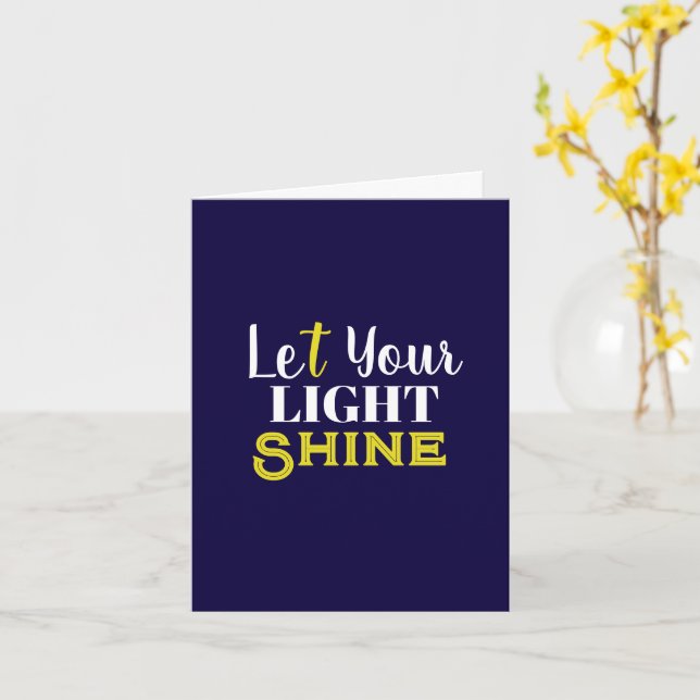 Let Your Light Shine Congratulations Graduate Blue Card (Yellow Flower)