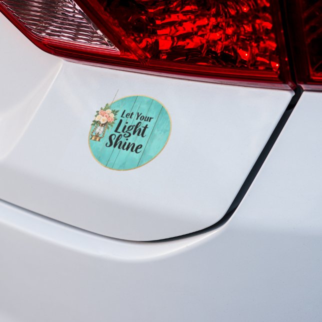Let Your Light Shine Inspirational Sticker (Inspirational “Let Your Light Shine” vinyl sticker on car bumper – a durable, glossy motivational de)